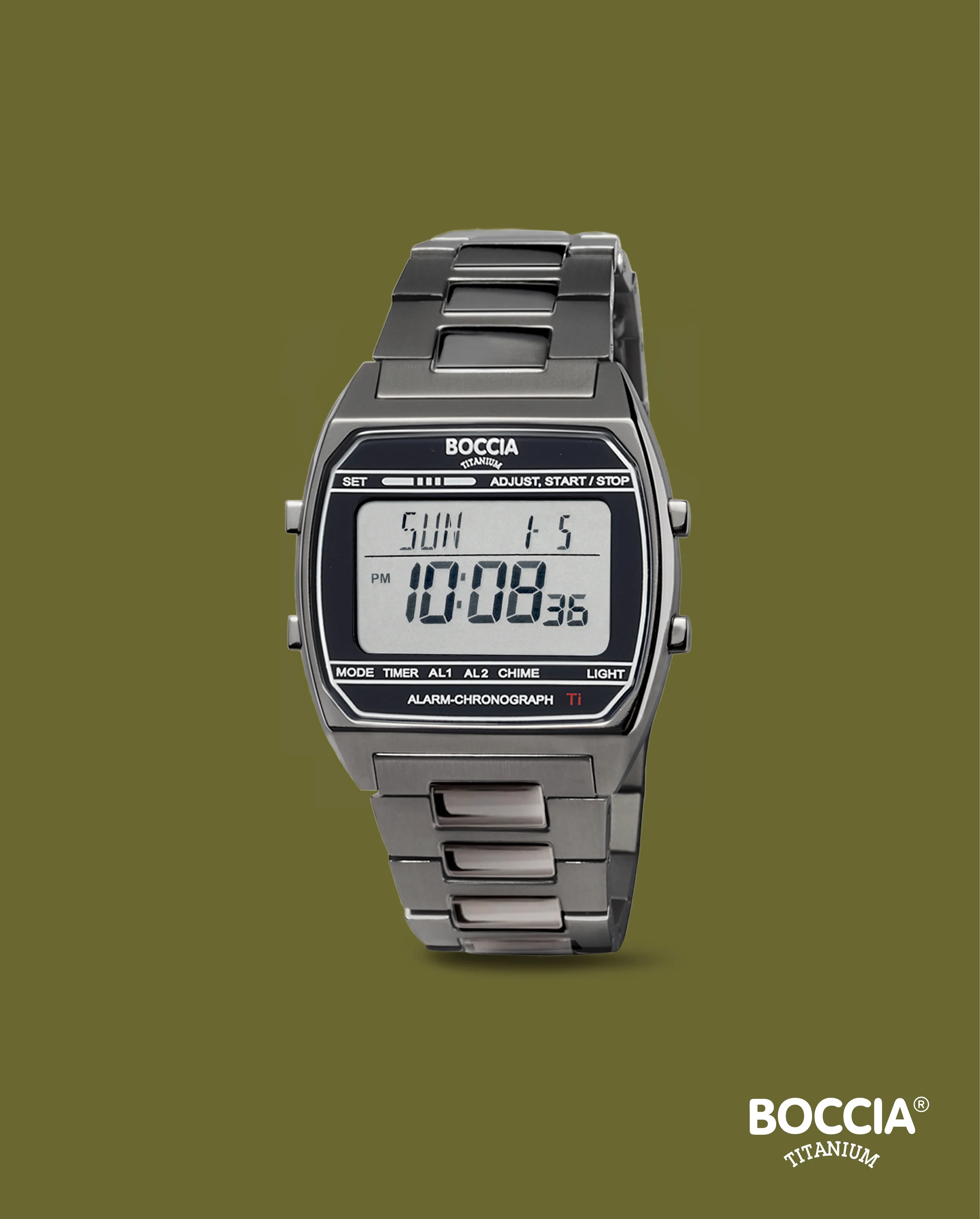 3738-07 Boccia Titanium Digital Watch, Titanium - Image 4
