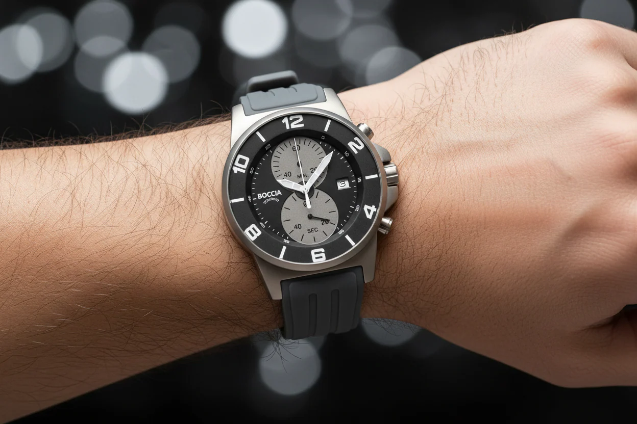3777-28 MENS BOCCIA ID. TITANIUM WATCH - Image 2
